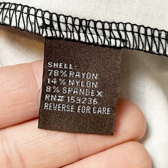 J. McLaughlin Stretch Knit Sheath Dress Medium black tan damask print pockets - Picture 13 of 15